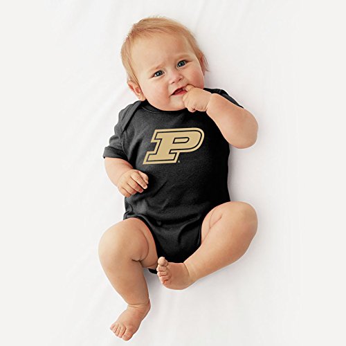 YC02 - Purdue Boilermakers Primary Logo Creeper Infant Creeper Bodysuit - 12 Month - Black