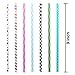 Benvo 25 Pcs Reusable Straws with Cleaning Brush Unbreakable Drinking Straws 9 Inch Long Hard Plastic Safe Straws for Yeti RTIC Mason Jar Tumbler Tervis Starbucks Colorful Pattern Design