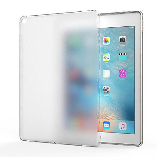 iPad Pro 12.9 Case - MoKo Premium Soft Silicone Skin Flexible Bumper Transparent TPU Frosted Rubber Back Cover for Apple iPad Pro 12.9