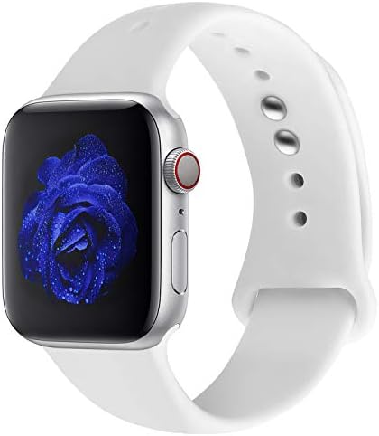Straper For Watch Strap 42mm, Premium Soft Silicone Watch Band Sport Replacement Wristbands for Watch Strap Series 4 Series 3 Series 2 Series 1 Men Women Boy Girl White