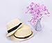 Kids Summer Fedora Hat Classic Vintage Panama Short Brim Straw Fedora Hat Black