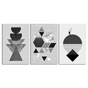 signwin-3 Piece Canvas Wall Art-Abstract Geometric-Canvas Prints Home...