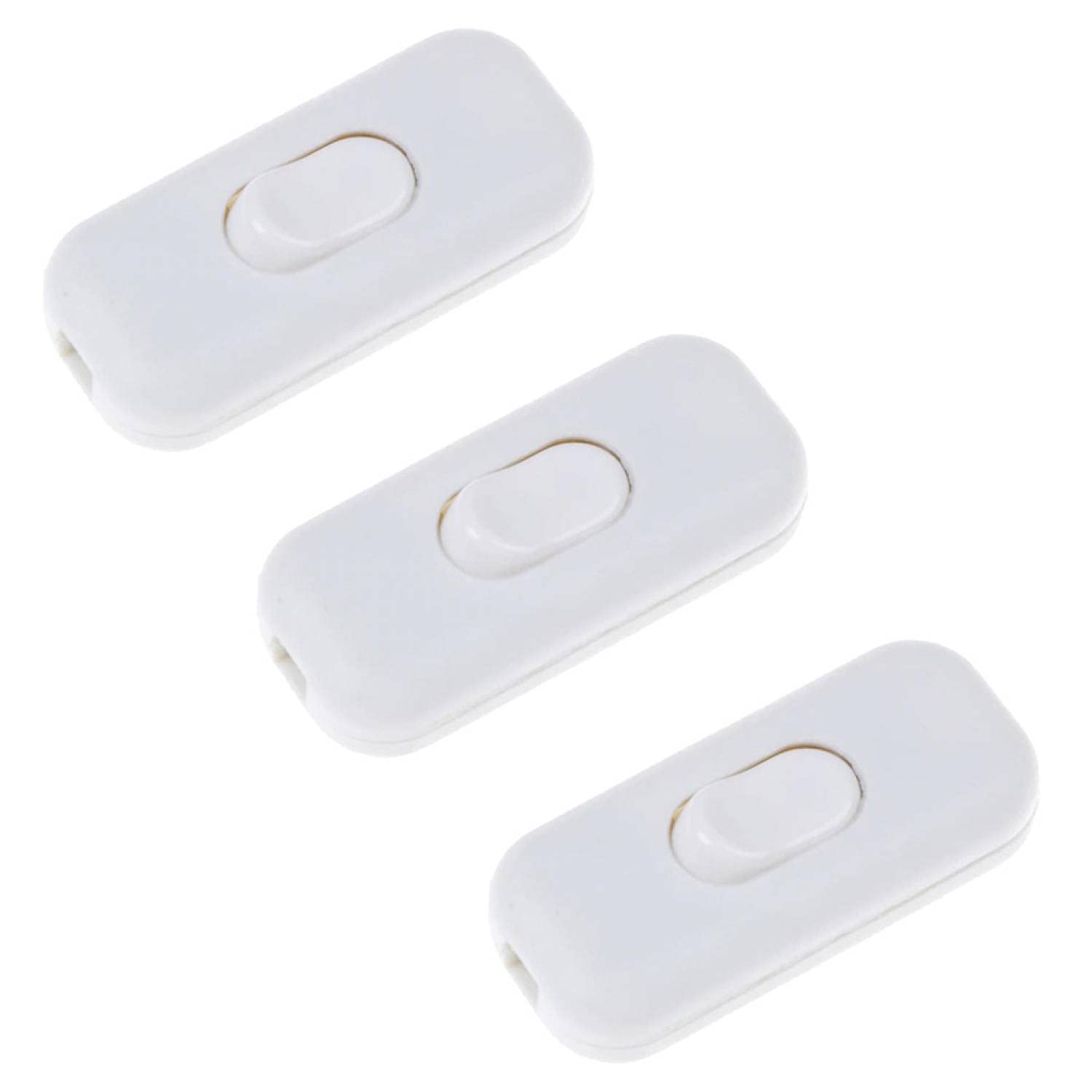 fuchswerk 3 x Intermediate Switch Cord Switch - 2-3-Pin 6A 250V - Rocker Switch, White โ image 1