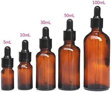 Baifeng 5-100ML Reagent Eye Dropper Drop Amber Glass Aromatherapy Liquid Pipette Bottle Refillable Bottles