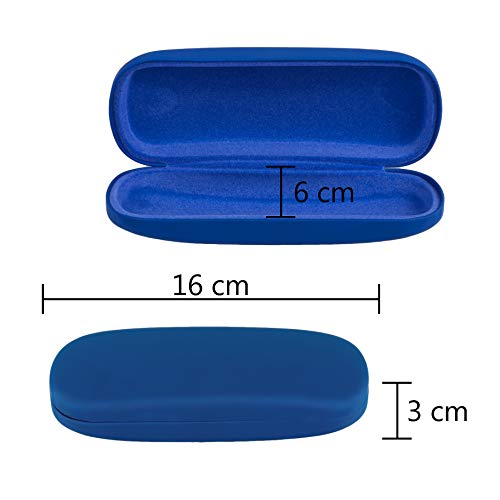 Hard Shell Eyeglass Case, Protective Case for Glasses and Sunglasses-(Royal Blue) - Thumbnail 2