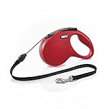 Flexi New Classic Retractable Dog Leash (Cord), 16 ft, Medium, Red