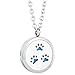 GelConnie Animal Paws Aromatherapy Diffuser Necklace Essential Oil Pendant Perfume Fragrance Locket Scented Stainless Steel Jewelry for Women, Lady CSFL032