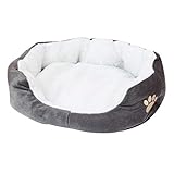MINGLIFE Pet Dog Bed | Plush Faux Fur & Suede Sofa-Style Traditional Living Room Couch Pet Bed w/Removable Cover for Dogs & Cats - Available in Multiple Colors & Styles (Gray)