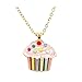 Kid's Cupcake Crystal & Enamel Pendant Necklace in Cup Cake shaped Gift Jewelry BOX-colrs may vary