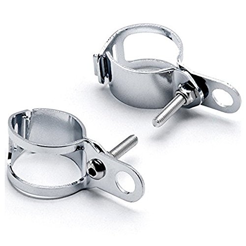 DLLL Universal Motorcycle Motorbike Chrome Turn Signal Light Mount Brackets Fork Ear 30-43mm for Harley Honda Suzuki Vespa Kawasaki Yamaha Victory Volusia Marauder ATV Scooter - Thumbnail 3