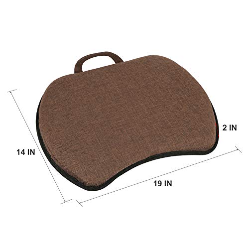 HOME BI Lap Desk for Laptop, Portable Laptop Table with Phone Tablet Holder, Fits up to 15" Laptop and 9.7'' Tablet (Brown) - Thumbnail 5