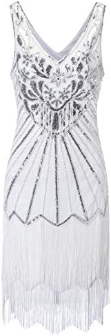 Women's Flapper Dresses 1920s V Neck Beaded Fringed Dress Dress Great Gatsby Dress