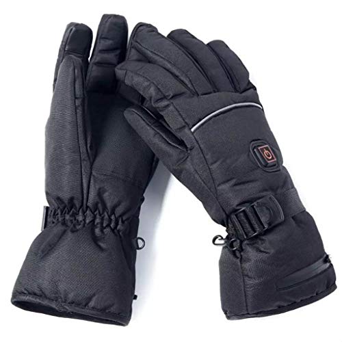 Ranoff Electric Heated Gloves Heat Insulated Thermal Adjustable Temperature Hand Warm Heating Warm Gloves Three-Speed Thermostat (Black)