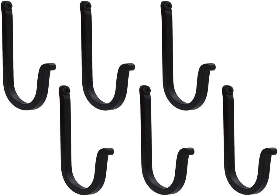 THDCSingle Prong Wrought Iron Hooks, Vintage Hand Forged Iron Curved Metal Fasteners – Decorative Colonial Wall Décor, Heavy Duty Wall Hooks, Hangers for Keys, Coats, Robe, Bags, Home, Kitchen (6)