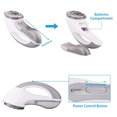 Portable Fabric Shaver Nearpow Lint Remover,Clothes Sweater Electric Shaver Battery Operated for Your Clothes, Quickly and Effectively Remove Fluff, Lint, and Bobbles