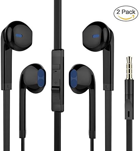 Earbuds, Arrela Wired Earphones with Microphone and Volume Control Stereo in-Ear Headphones for Running Workout Gym(2 Pack)