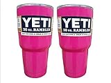 Yeti Rambler Tumblers Coolers, Set of 2, 30 oz(Hot Pink)
