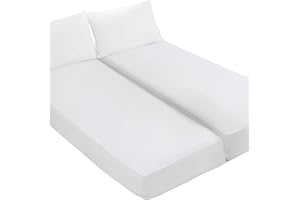 Kingnex Waterproof Split King Mattress Protector for Adjustable Beds Soft Cooling Bamboo Viscose Jersey Fitted Matress Cover