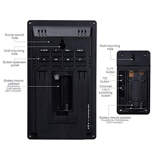 floureon Wireless Weather Station with Digital Alarm Clock Color Display Temperature Humidity Monitor Thermometer Hygrometer