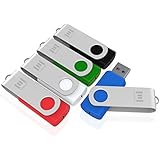 5 X mosDART 16GB USB3.0 Flash Drive High Speed Swivel Bulk Thumb Drives Fast Transfer,Black/Blue/Red/White/Green,5Pack