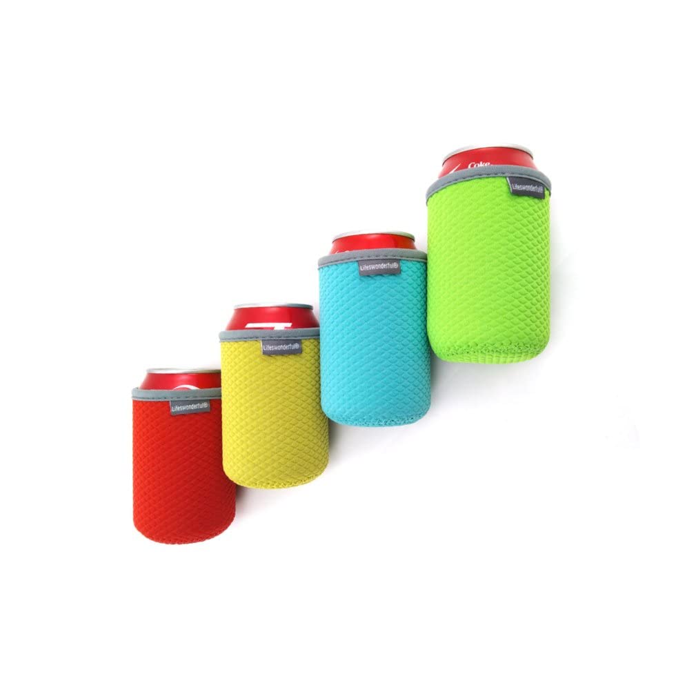 4 Pack - Insulated Neoprene Drink Can Sleeves Stubby Holders Covers Coolies for Soft Drinks - by Lifeswonderful