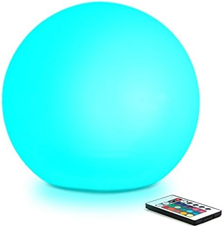 IVERDG Multi-Function Color Changing LED Ball Orb in White, Sturdy Waterproof Rechargeable, Wireless w/ Remote Control Beautiful Light Effect, Subtle Ambient Lighting Relaxing Mood Lamp (4 inch BALL)