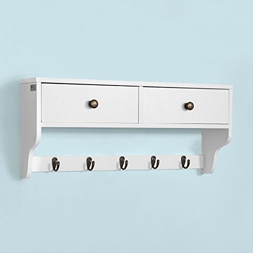 Haotian Wall Shelves,Wall rack,Wall Cabinets ,Wall-Mounted Cabinets ,Storage Racks, Hanging Entryway Shelf,Storage Shelf ,and Coat Rack Wall Shelf with Hooks (FRG178-W)