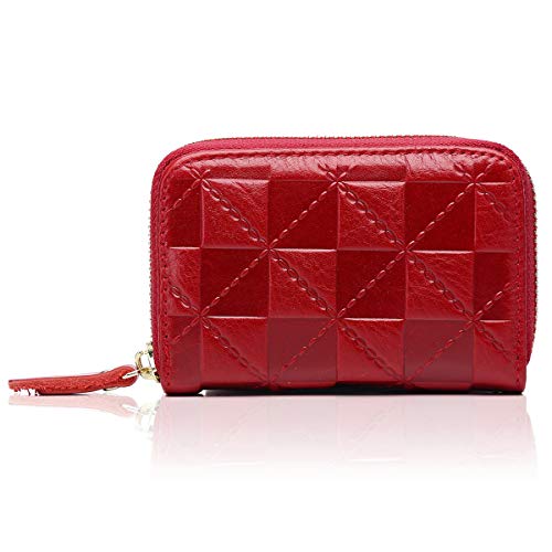 [- APHISONUK Women Credit Card Holder RFID Blocking Wallet Ladies Accordion Style Small Purse Embos