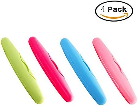 Shineus 4 Pcs Travel Toothbrush Holder Case Cover Plastic Waterproof Portable Travel Toothbrush for Trip
