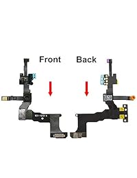 Cara frontal cámara para iPhone 5S, 1,2 MP Sensor de proximidad Motion Flex Cable con micrófono de luz incl. 2 x Destornillador para fácil instalación by MMOBIEL