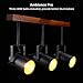 LEONLITE Track Light with Wood Ceiling Base, 3-in-1 Spotlight, Retro Industrial Style, 3 Bulbs Included, for Dining Rooms, Kitchens, Living Rooms, Restaurants, Pubs, 5 YEARS WARRANTY