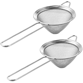 Fine Mesh Sieve Strainer Pack of 2 Stainless Steel Cocktail Strainer Food Strainers Tea Strainer 3 inch by Homestia
