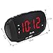 DreamSky Digital Alarm Clock Radio, FM Radio, 1.4 Inches Large Red LED Number Display, Dual USB Charging Ports, 3.5 mm Headphone Jack, Snooze, DST, Sleep Timer