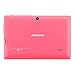 Alldaymall 7'' Tablet Android 4.4 Quad Core HD 1024x600, Dual Camera Bluetooth Wi-Fi, 8GB 3D Game Supported - Pink(Third generation) …