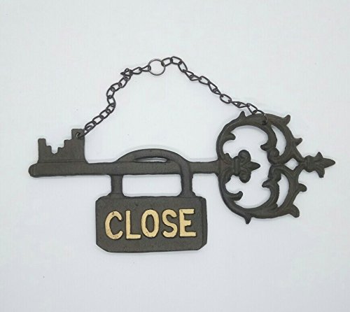 Open & Closed Sign Key Lock Idea Metal Wall Sign Bar Pub Club Plaque Decor