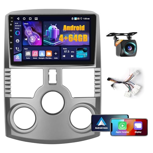 Fuluku 4+64G Android Car Radio for Toyota Rush Daihatsu Terios 2006-2016 with Wireless Carplay & Android Car, 9 Inch IPS Touch Screen Radio with Bluetooth 5.0/GPS/Rear Camera/FM/WiFi/SWC