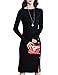 Tribear Women's Vintage Crew Neck Side Split Long Sleeve Sewater Dress