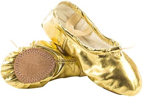 XJX Girls Leather Ballet Shoes Split Sole Ballet Slipper (Toddlers/Little Kid/Big Kid/Women)
