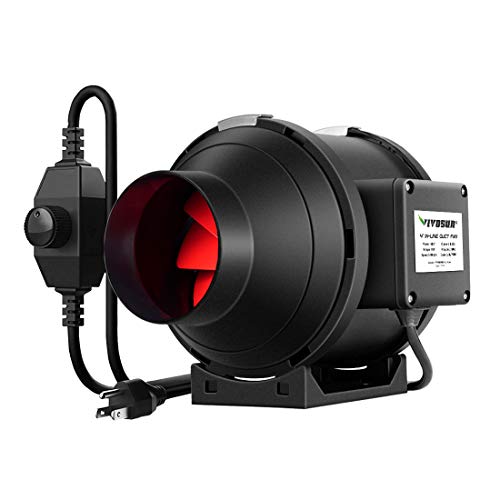 VIVOSUN 4 Inch 190 CFM Inline Duct Ventilation Fan with Variable Speed Controller for Grow Tent
