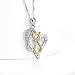 Sterling Silver Lucky Cat Pendant Two-tone Love Heart Necklace 18