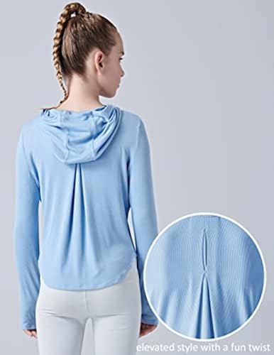 Pack Youth Girls Hoodies Long Sleeve Shirt Lightweight Dry Fit