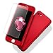 Spigen Thin Fit 360 iPhone 7/8 Case with Exact Slim Full Body Protection and 2 Packs of Tempered Glass Screen Protector for iPhone 7/8 - Red