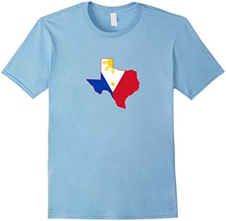 Philippines Flag over Texas State Map - Male Medium - Baby Blue