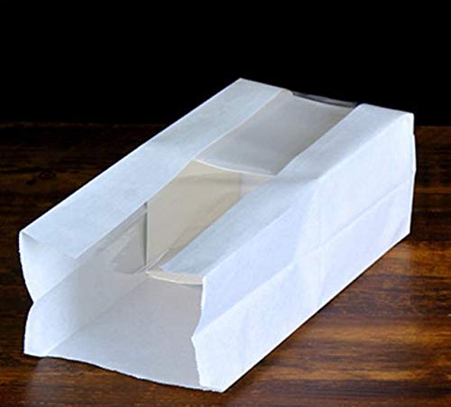 Pack of 30 Paper Bread Loaf Bag Kraft Food Packaging Storage Bakery Bag with Front Window, Label Seal sticker included (White, 12.2''x4.7''x3.54'') - Thumbnail 5
