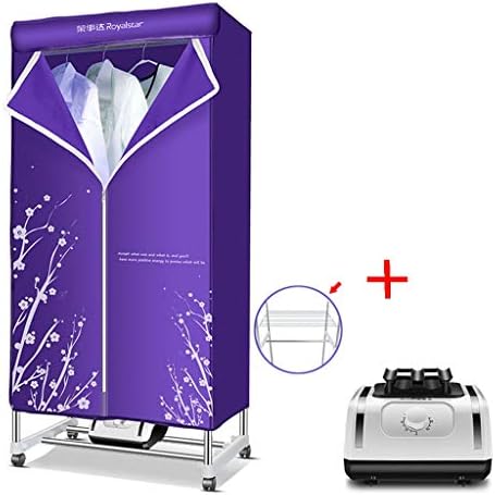 YXGH@ Portable folding cloth dryer 1200W electric drying rack large capacity fast drying multifunctional wardrobe with heater, all accessories Dryer (Color : Purple, Size : - with a towel rail)