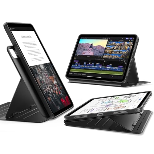 ESR Hülle für iPad Air 11 Zoll M4/M3/M2, iPad Air 8/7/6/5/4 (2026/2025/2024/2022/2020), drehbare Hülle mit Abnehmbarer Magnetabdeckung, Ständer im Hoc