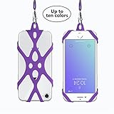 ROCONTRIP 2 in 1 Cell Phone Lanyard Strap Case Holder with Detachable Neckstrap Universal for Smartphone iPhone 8,7 6S iPhone 6S Plus,Samsung Galaxy Google Pixel 4.7-5.5 inch (Purple)
