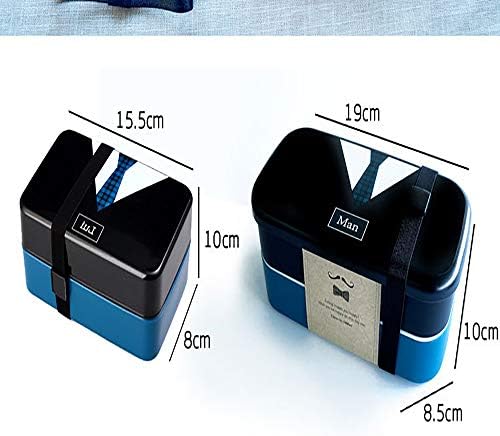 弁当箱 1000ml 大容量 二段 ランチボックス お弁当 べんとう箱 ピクニック アウトおしゃれ 軽量 レンジ 漏れ防止 女性 男性 高校生 通勤 スプーンとフォーク付き 青い B08c2jjn6h 1 505円