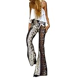 Elevin(TM) Womens Ankle Length Printed Stretch Flare Bell-bottoms Pants Trousers