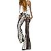 Elevin(TM) Womens Ankle Length Printed Stretch Flare Bell-bottoms Pants Trousers